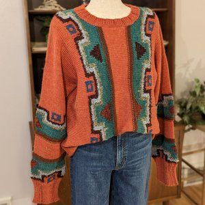 Gorgeous Alpaca Sweater Tejidos Artesanales Handmade Coral, Teal